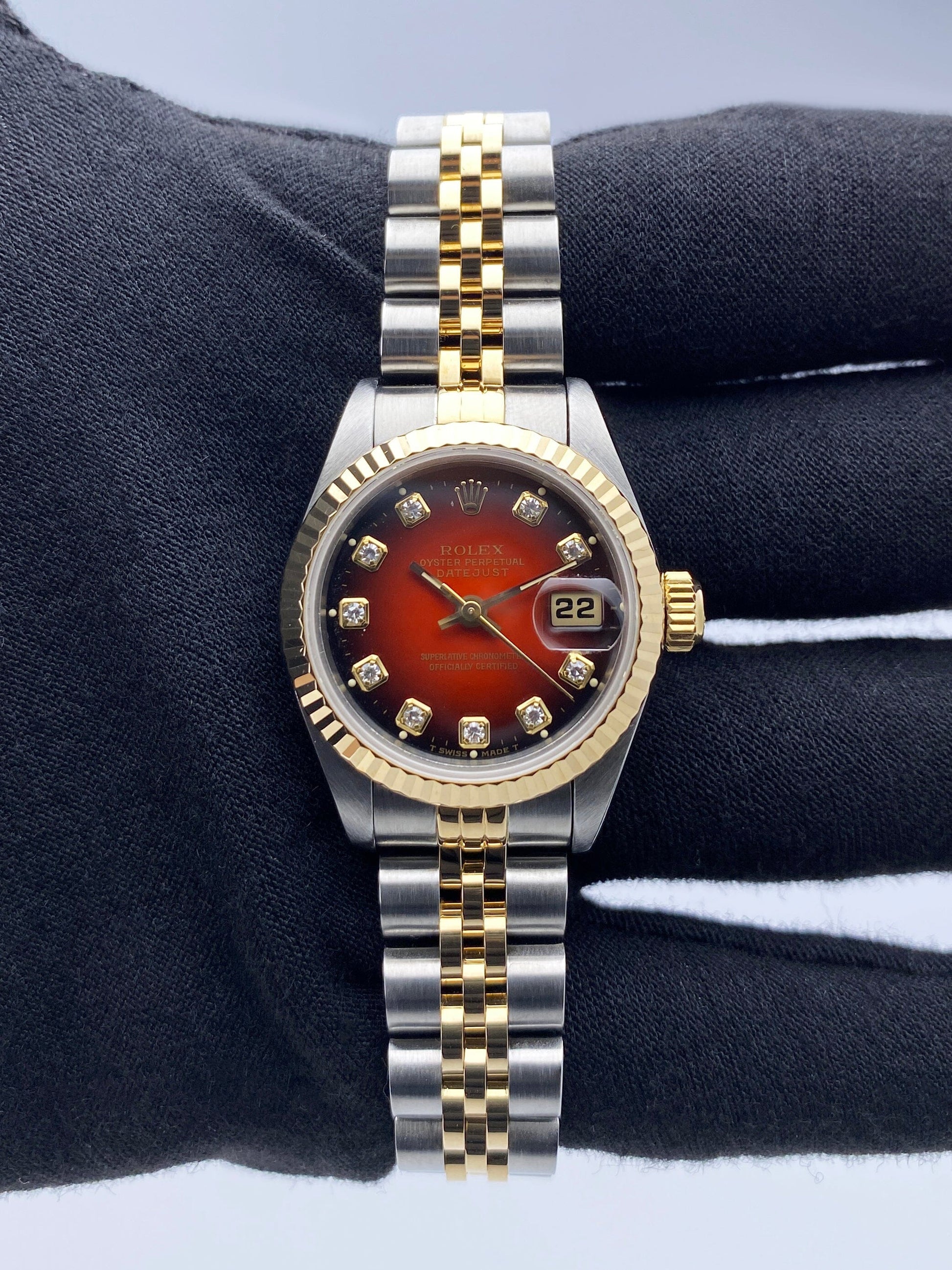 Rolex 69173 Datejust Diamond Dial Ladies Watch Box Papers - Watches