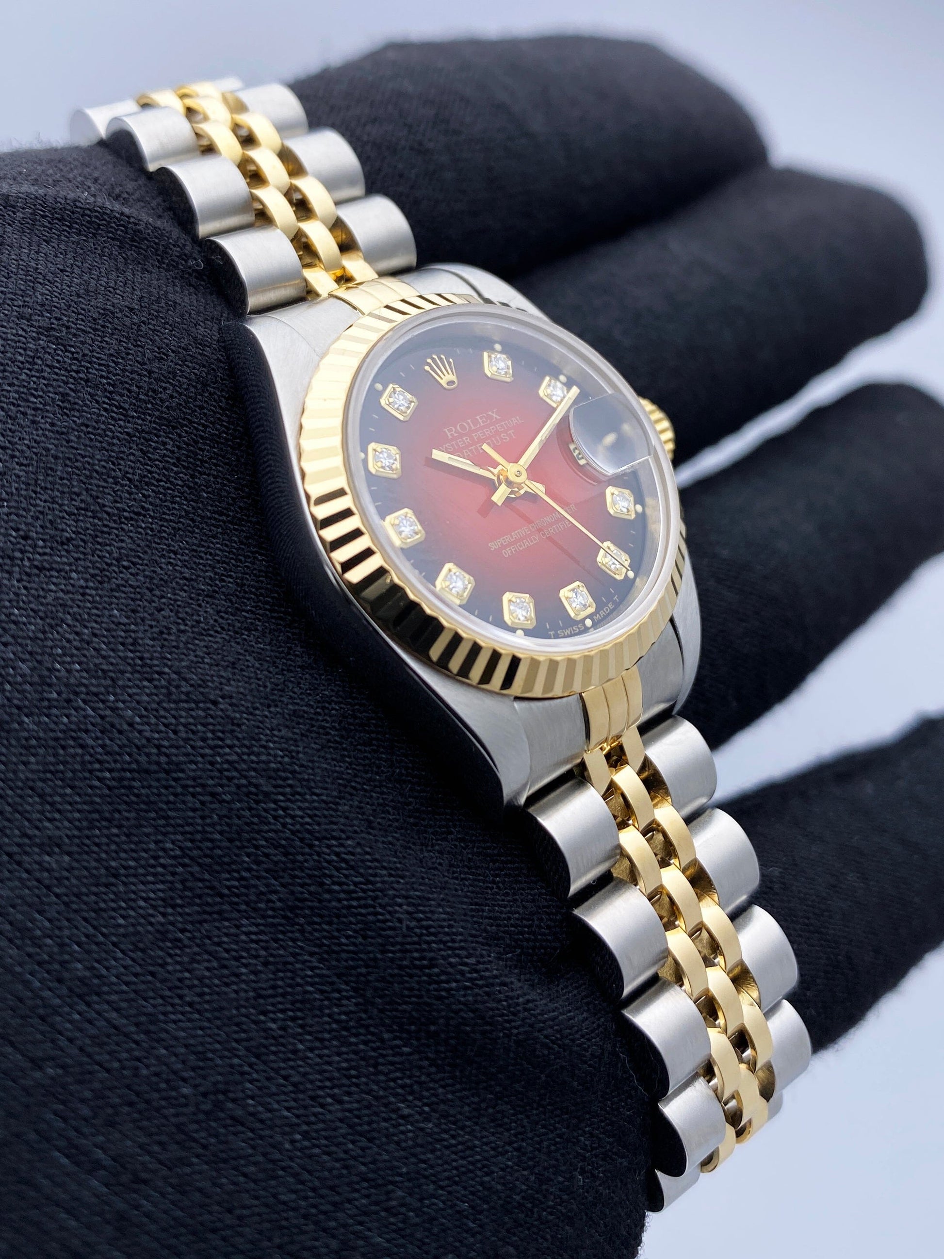 Rolex 69173 Datejust Diamond Dial Ladies Watch Box Papers - Watches