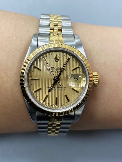 Rolex Datejust 69173 Tapestry Champagne Dial Ladies Watch - Virtual