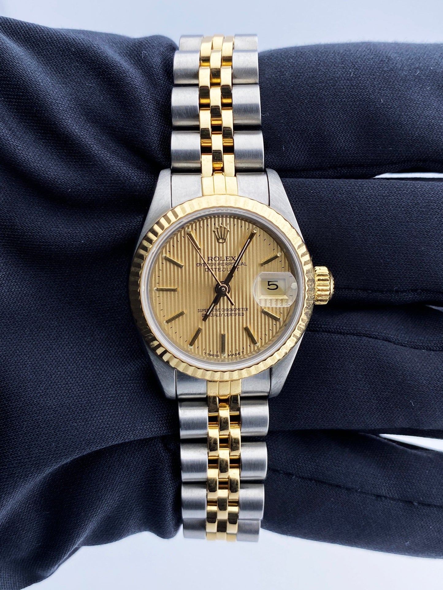 Rolex Datejust 69173 Tapestry Champagne Dial Ladies Watch - Virtual