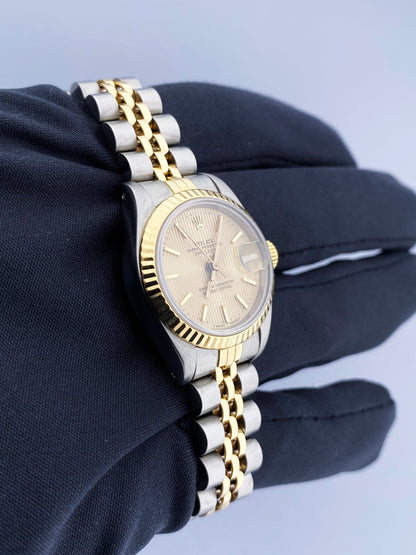 Rolex Datejust 69173 Tapestry Champagne Dial Ladies Watch - Virtual