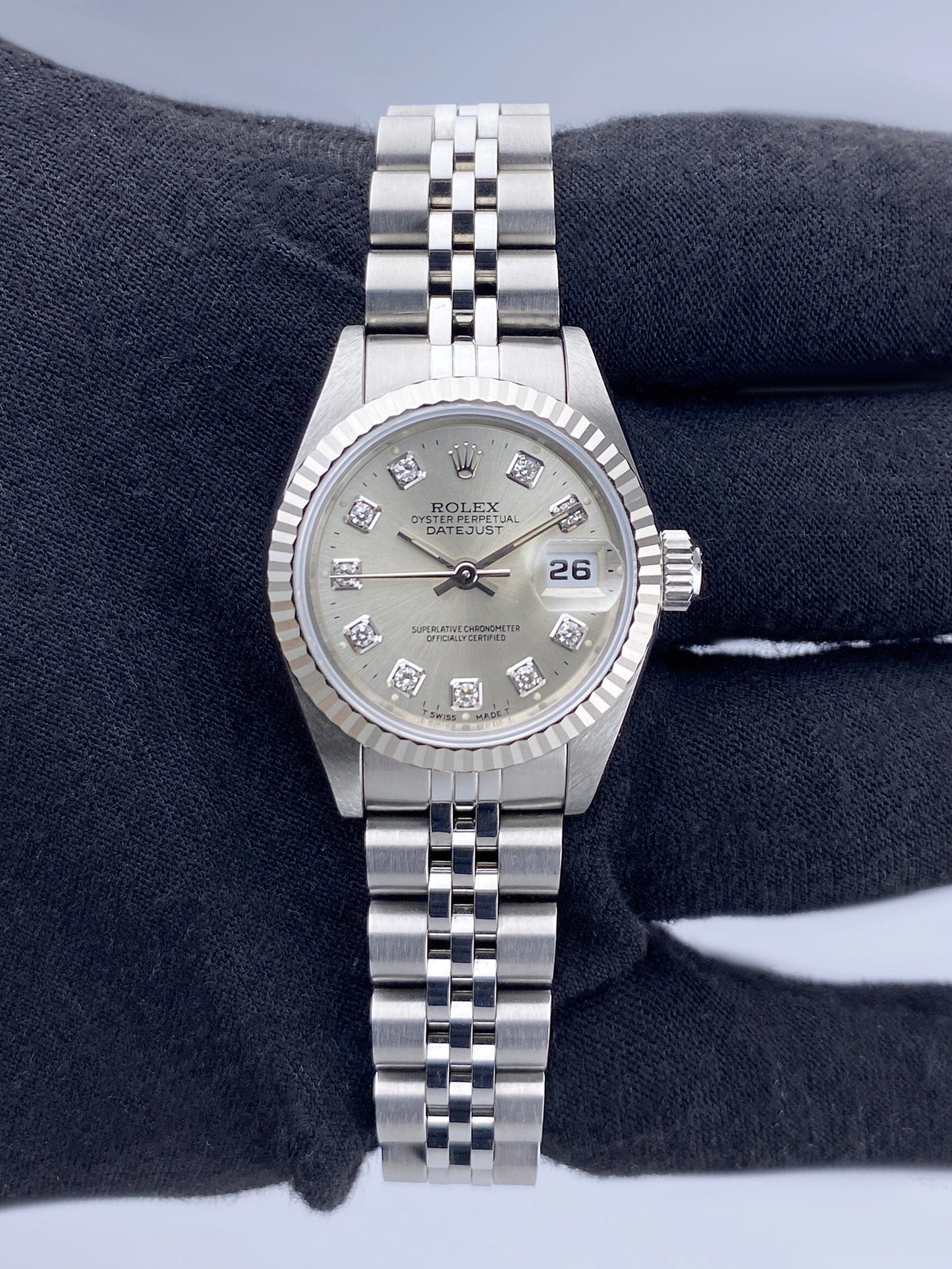 Rolex Datejust 69174 Diamond Sliver Dial Ladies Watch - Watches