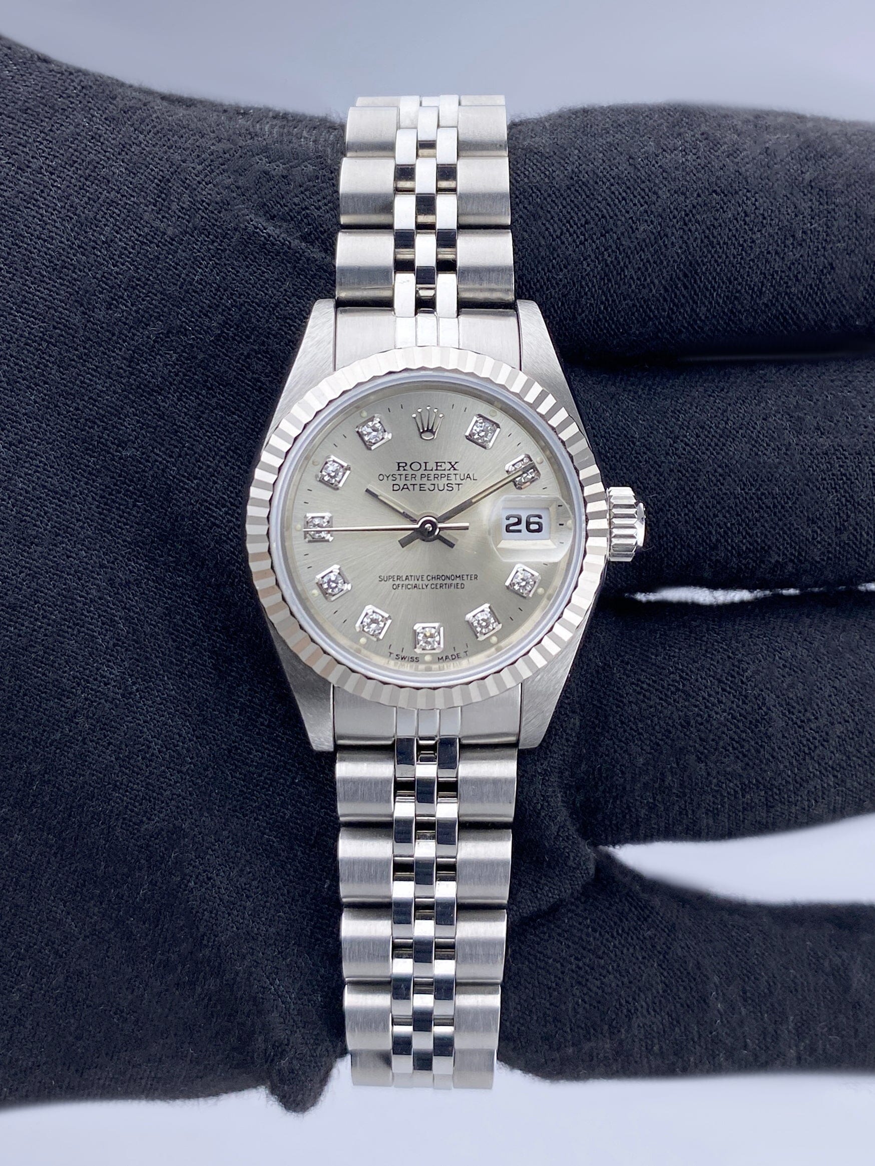 Rolex Datejust 69174 Diamond Sliver Dial Ladies Watch - Watches
