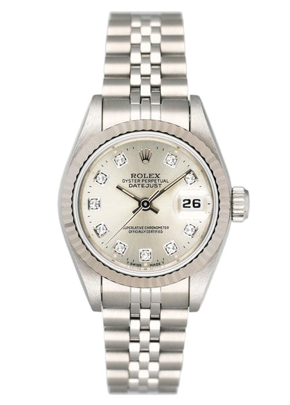 Rolex Datejust 69174 Diamond Sliver Dial Ladies Watch - Watches