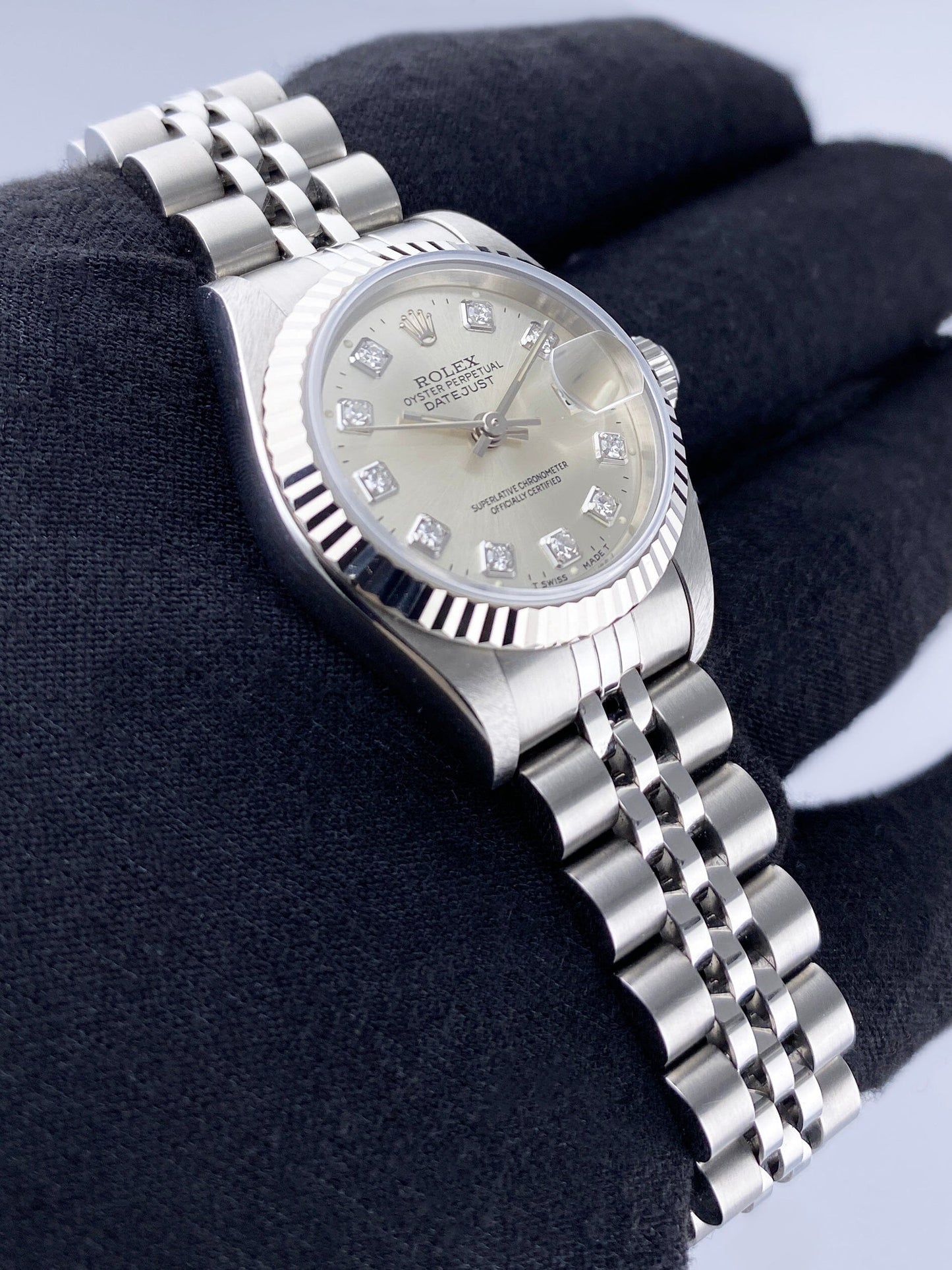 Rolex Datejust 69174 Diamond Sliver Dial Ladies Watch - Watches
