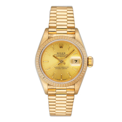 Rolex Datejust 69178 Champagne Dial 18K Yellow Gold Ladies Watch Box Papers - Watches