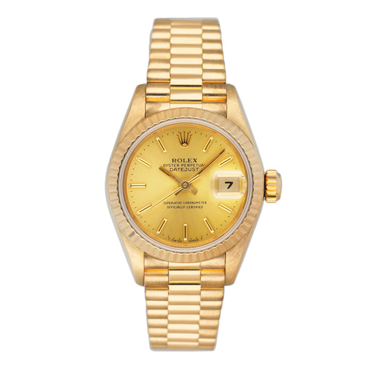 Rolex Datejust 69178 Champagne Dial 18K Yellow Gold Ladies Watch Box Papers - Watches