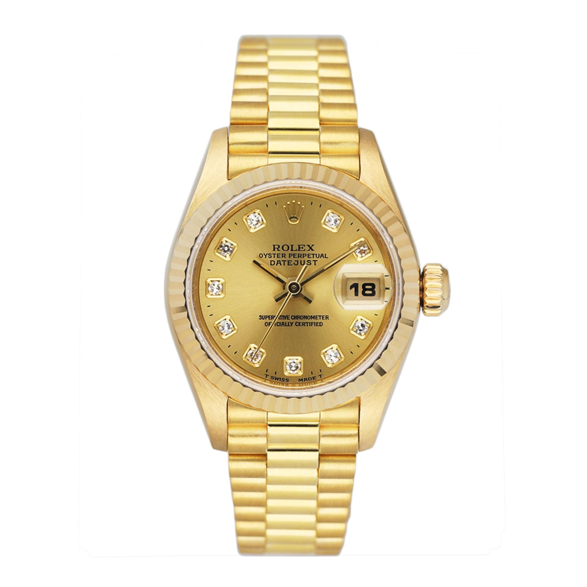 Rolex Datejust 69178 Diamond Dial Ladies Watch Box Papers - Watches