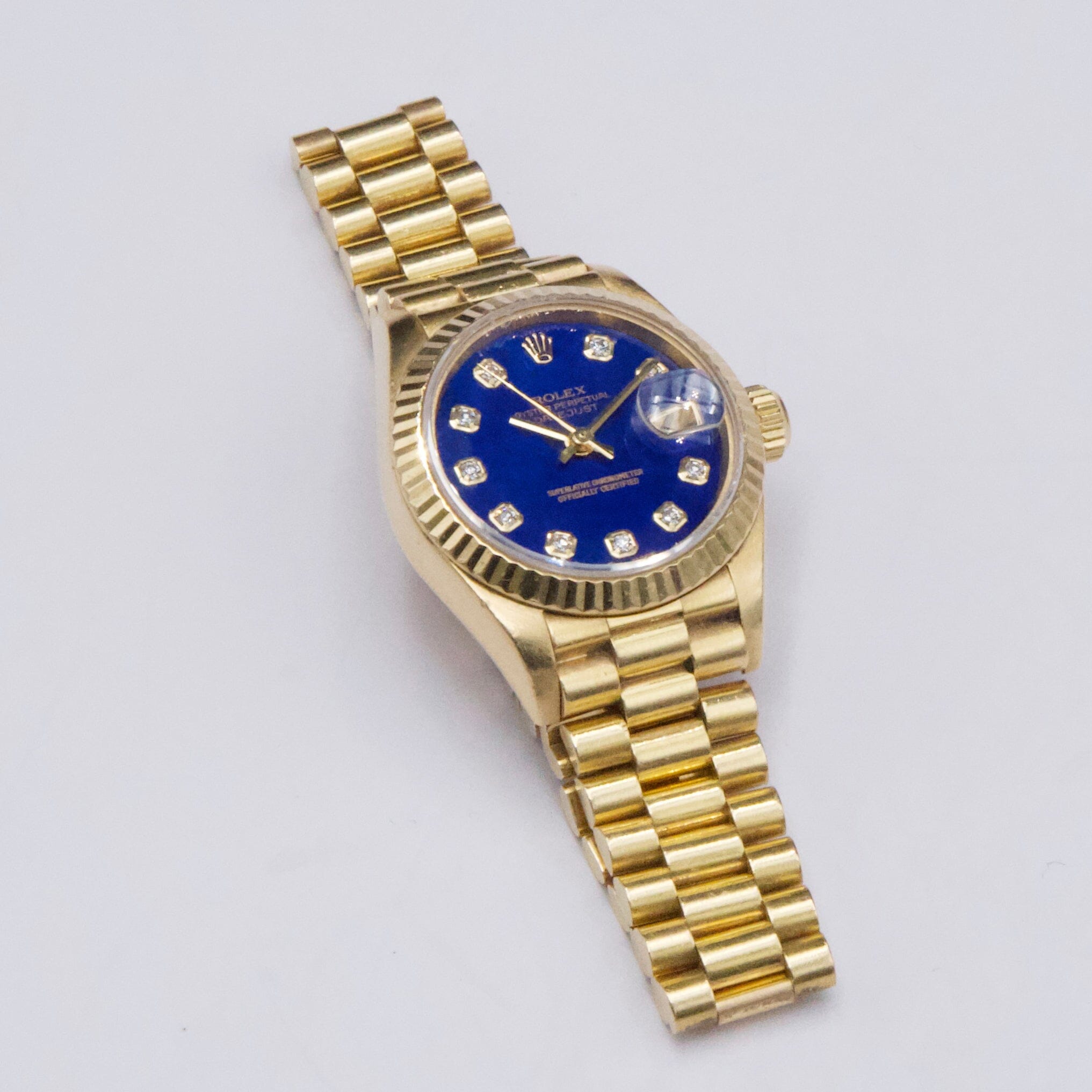 Rolex Datejust 69178 Diamond Lapis Dial 18K Yellow Gold – Phigora