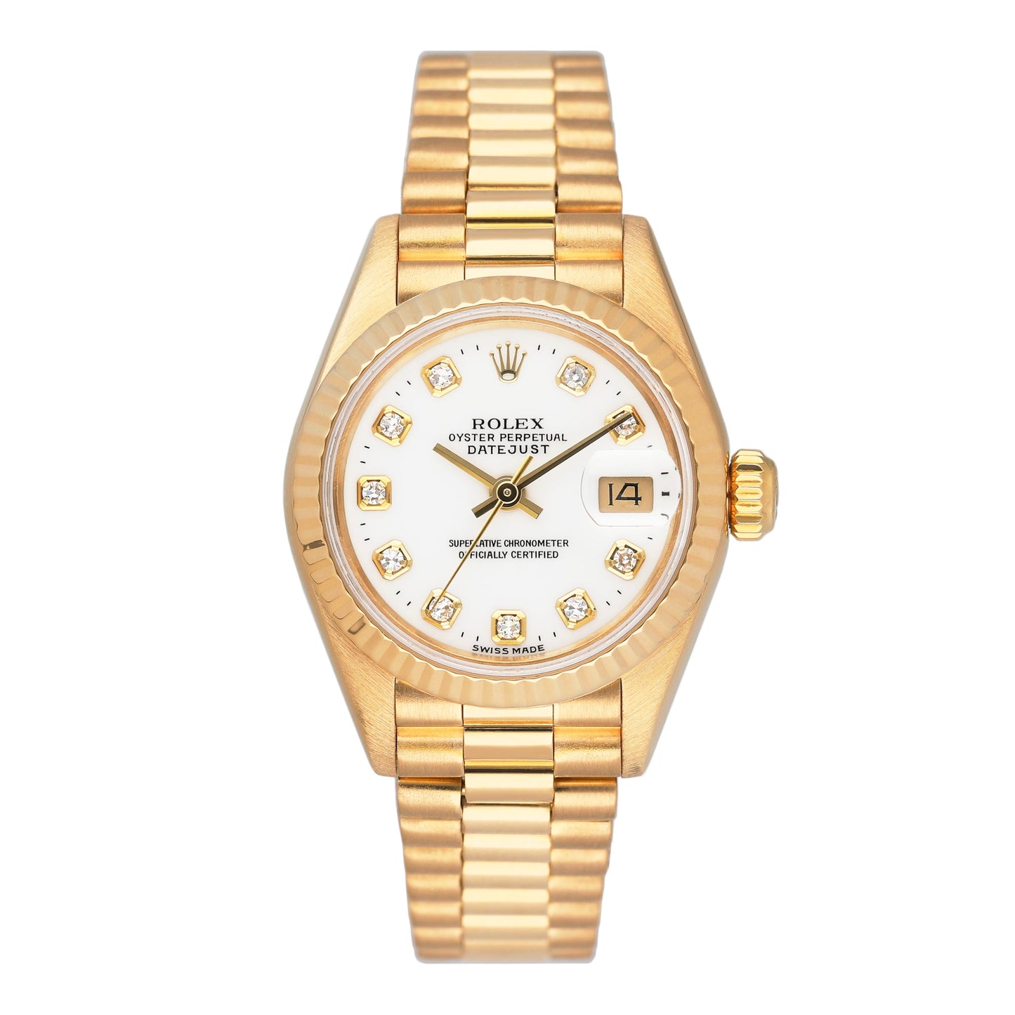 Rolex Datejust 69178 Diamond White Dial Ladies Watch Box Papers