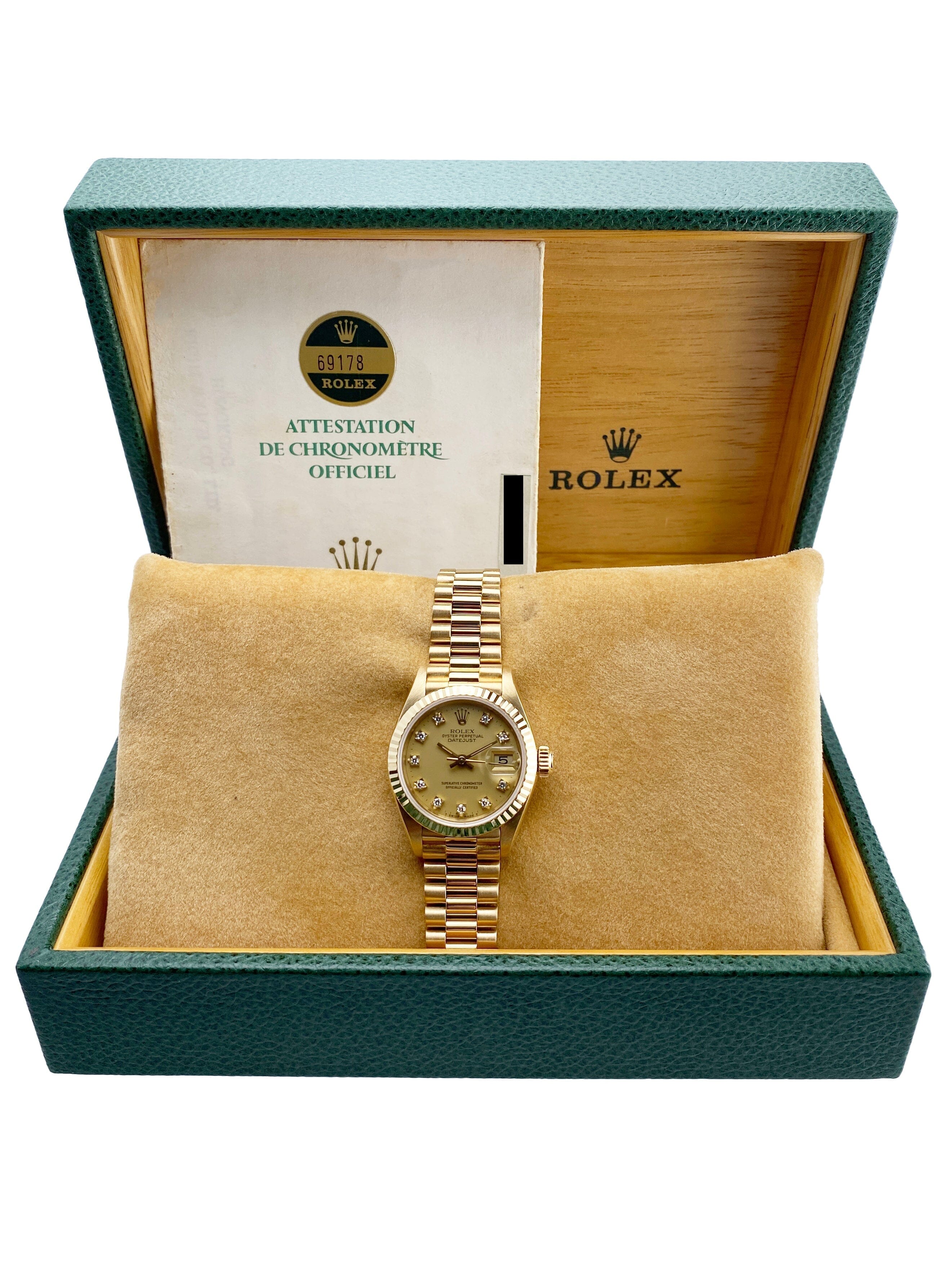 Rolex Datejust 69178 Yellow Gold Ladies Watch Box Papers | – Phigora