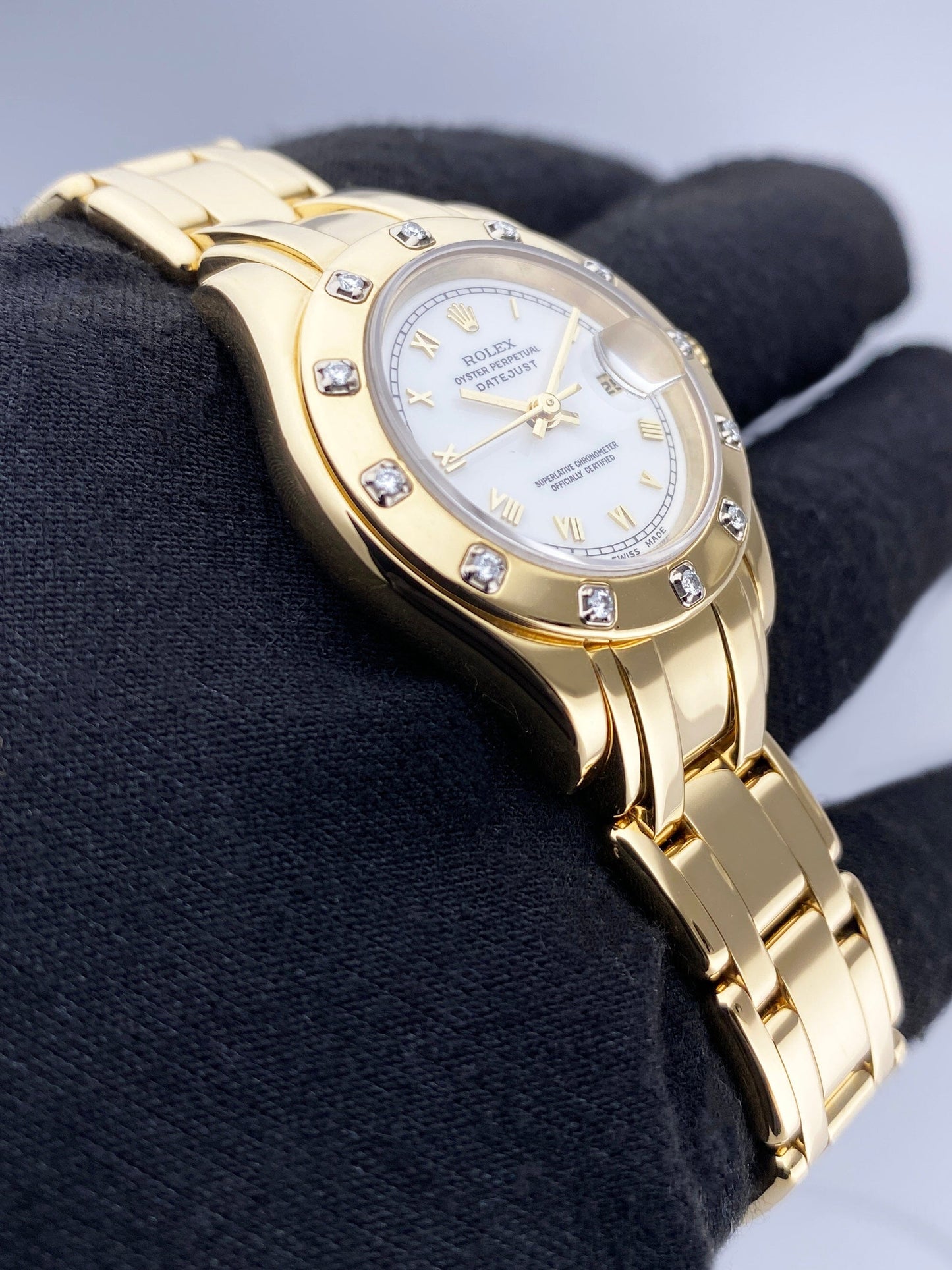 Rolex Datejust 69318 White Dial Yellow Gold Ladies Watch Box Papers - Watches