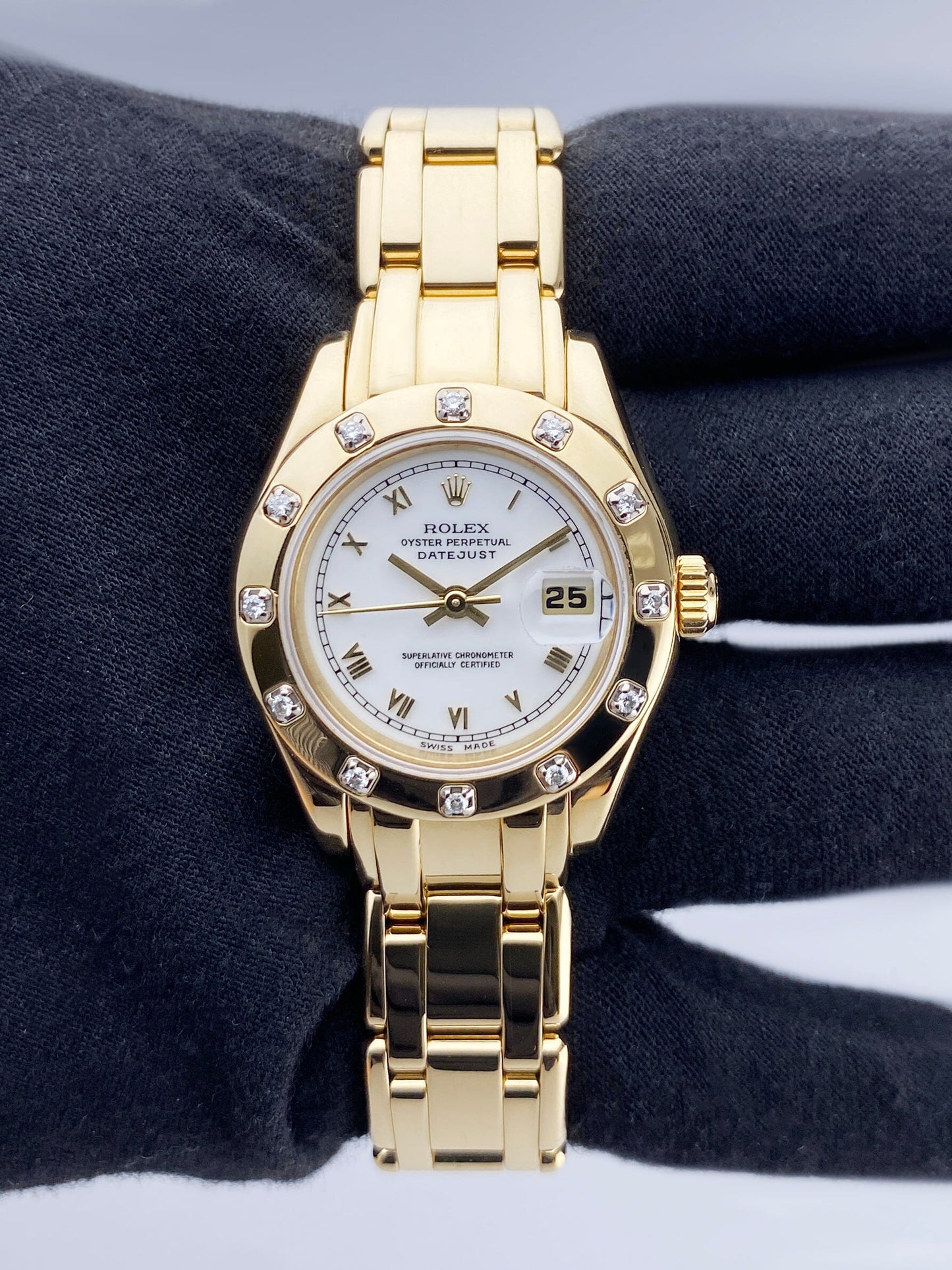 Rolex Datejust 69318 White Dial Yellow Gold Ladies Watch Box Papers - Watches