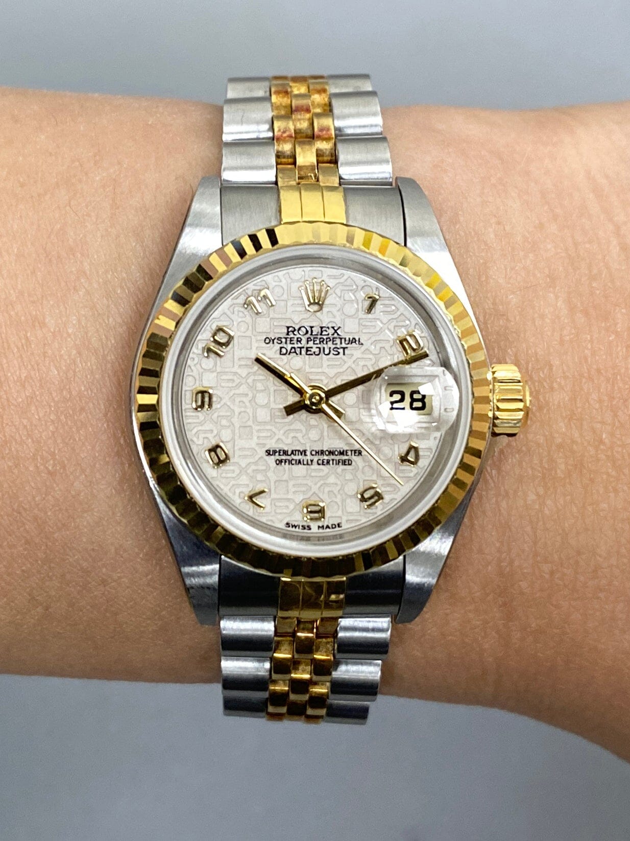 ROLEX DATEJUST 79173 7コマ Rolex Lady-Datejust 79173 Blue 2002 with original box and papers