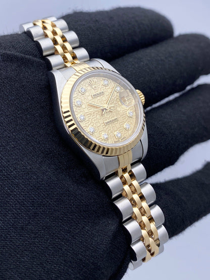 Rolex Datejust 79173 Diamond Anniversary Dial Ladies Watch Box Papers - Watches