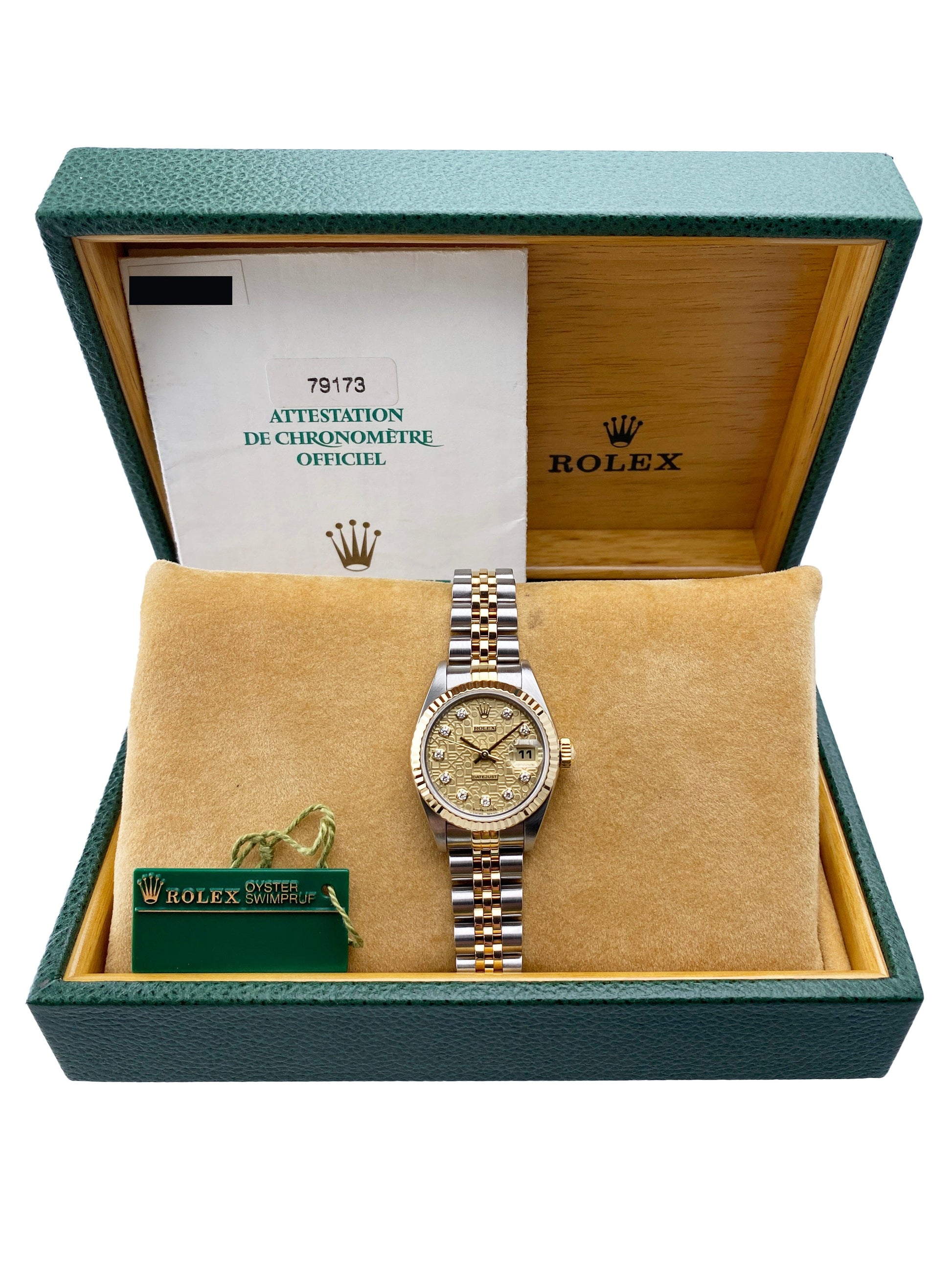 Rolex Datejust 79173 Diamond Anniversary Dial Ladies Watch Box Papers - Watches