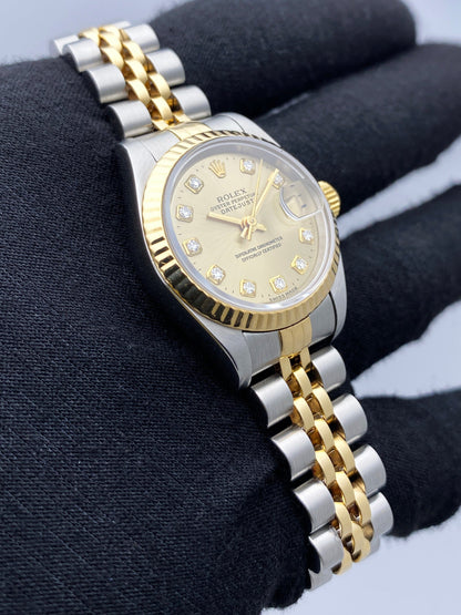Rolex Datejust 79173 Diamond Champagne Dial Ladies Watch - Watches