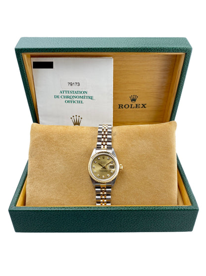 Rolex Datejust 79173 Diamond Dial Ladies Watch Box Papers - Watches