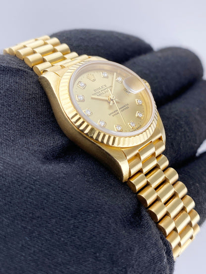Rolex Datejust 79178 Diamond Yellow Gold Ladies Watch Box Papers - Watches