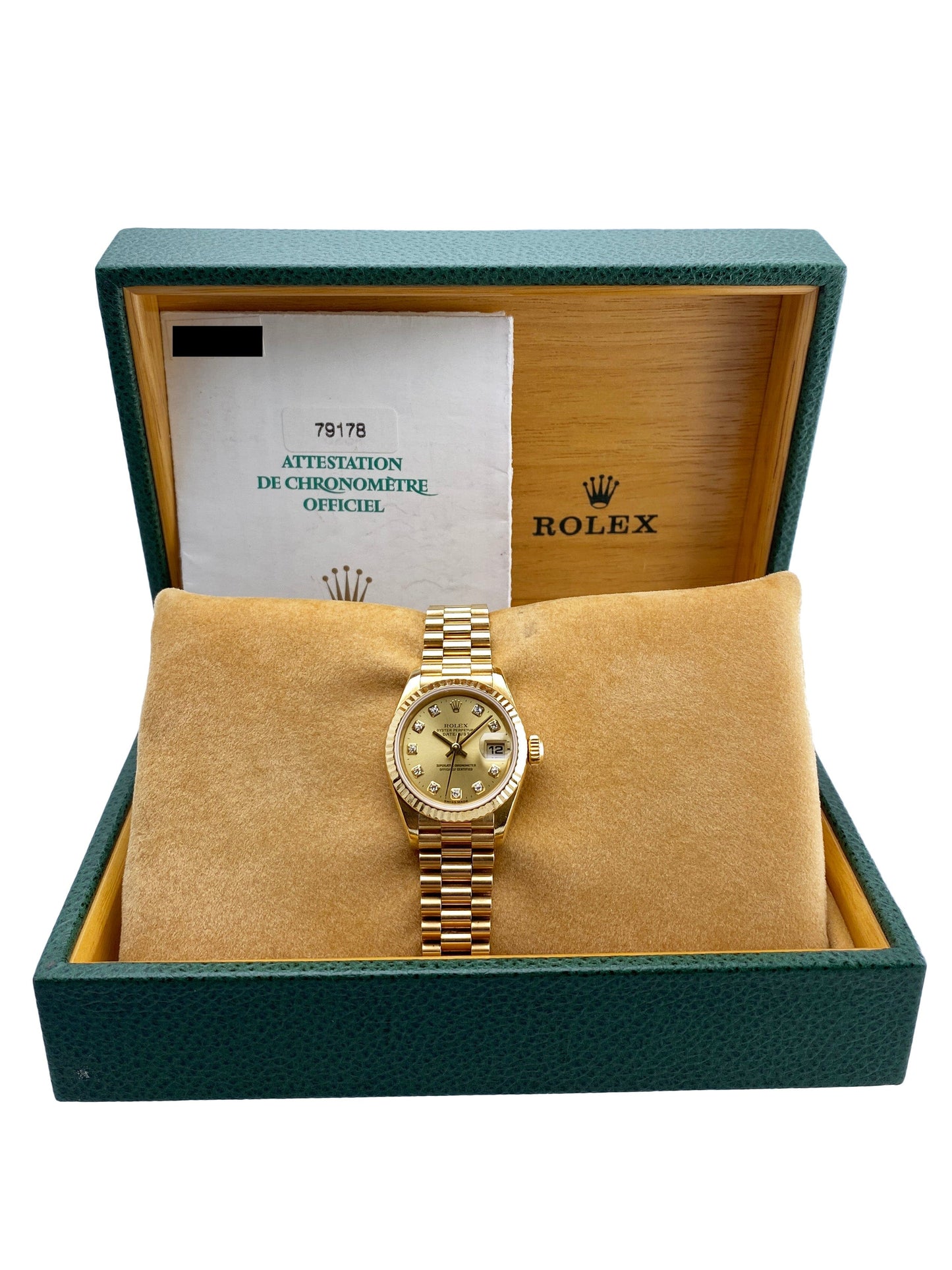 Rolex Datejust 79178 Diamond Yellow Gold Ladies Watch Box Papers - Watches