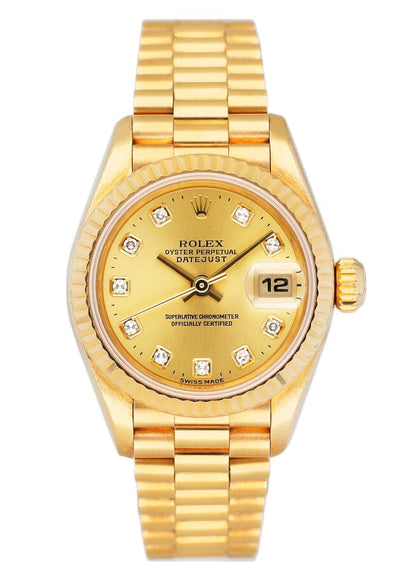 Rolex Datejust 79178 Diamond Yellow Gold Ladies Watch Box Papers - Watches