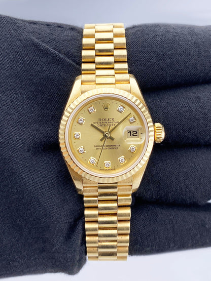 Rolex Datejust 79178 Diamond Yellow Gold Ladies Watch Box Papers - Watches