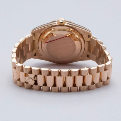 Rolex Day Date 118235 Diamond Pink Dial 18k Rose Gold Mens Watch Box Papers - Watches