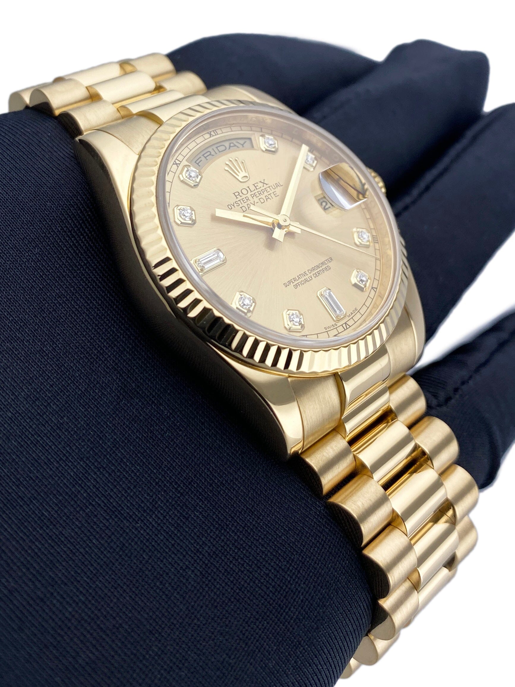 Rolex Day-Date 118238 Diamond Champagne Dial Mens Watch Box – Phigora