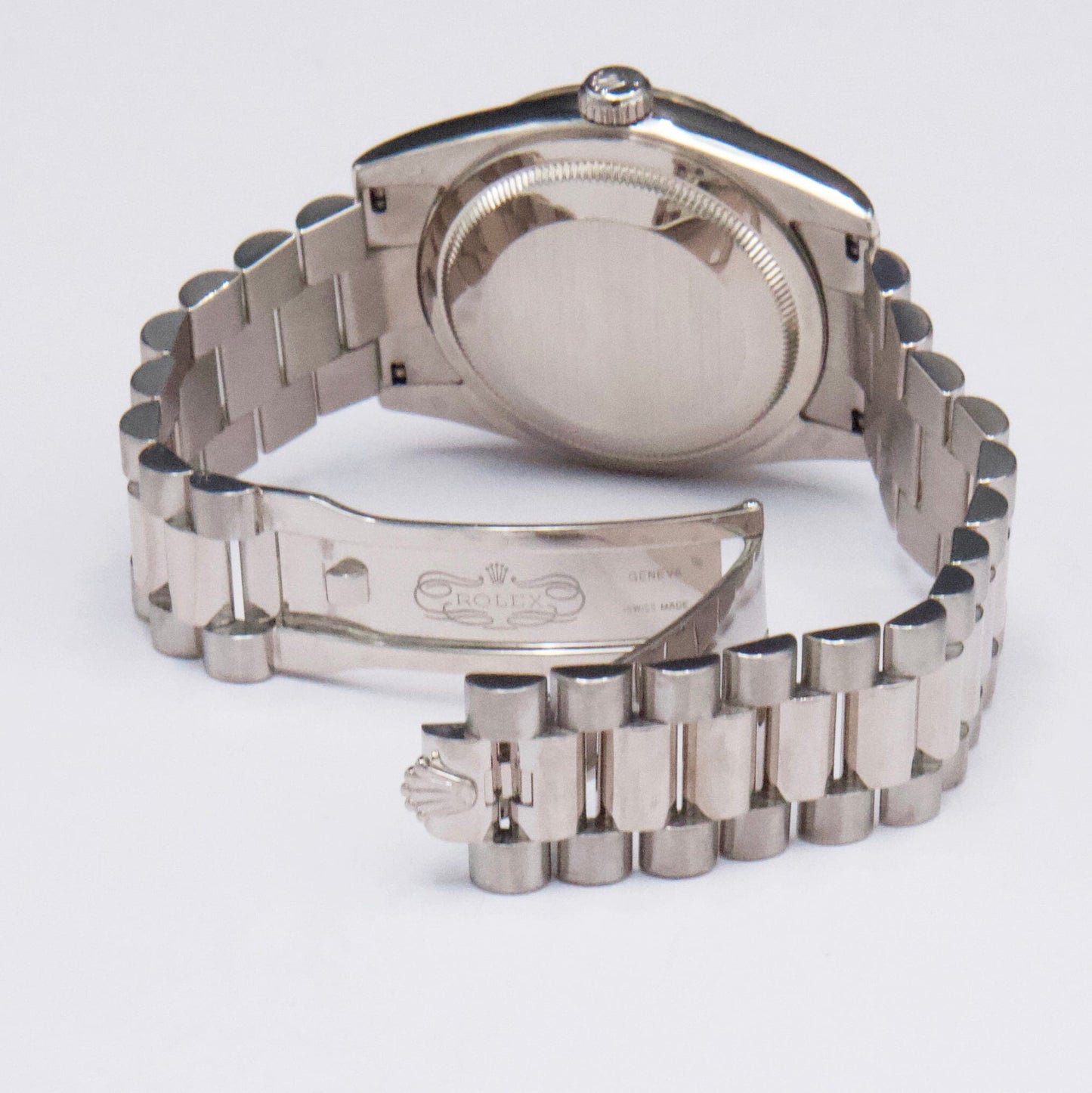 Rolex Day-Date 118239 Diamond Silver Dial Mens Watch Box Papers - Virtual