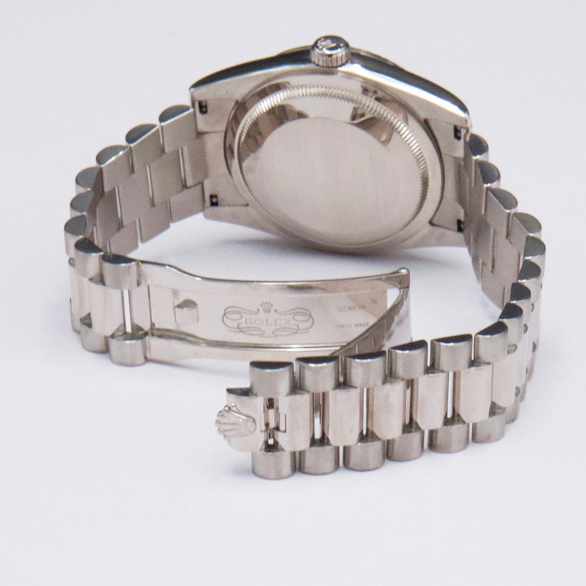 Rolex Day-Date 118239 Diamond Silver Dial Mens Watch Box Papers - Virtual