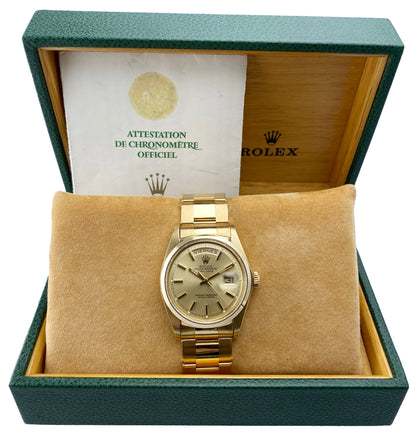 Rolex Day Date 1802 Champagne Dial Mens Watch Box Papers - Watches