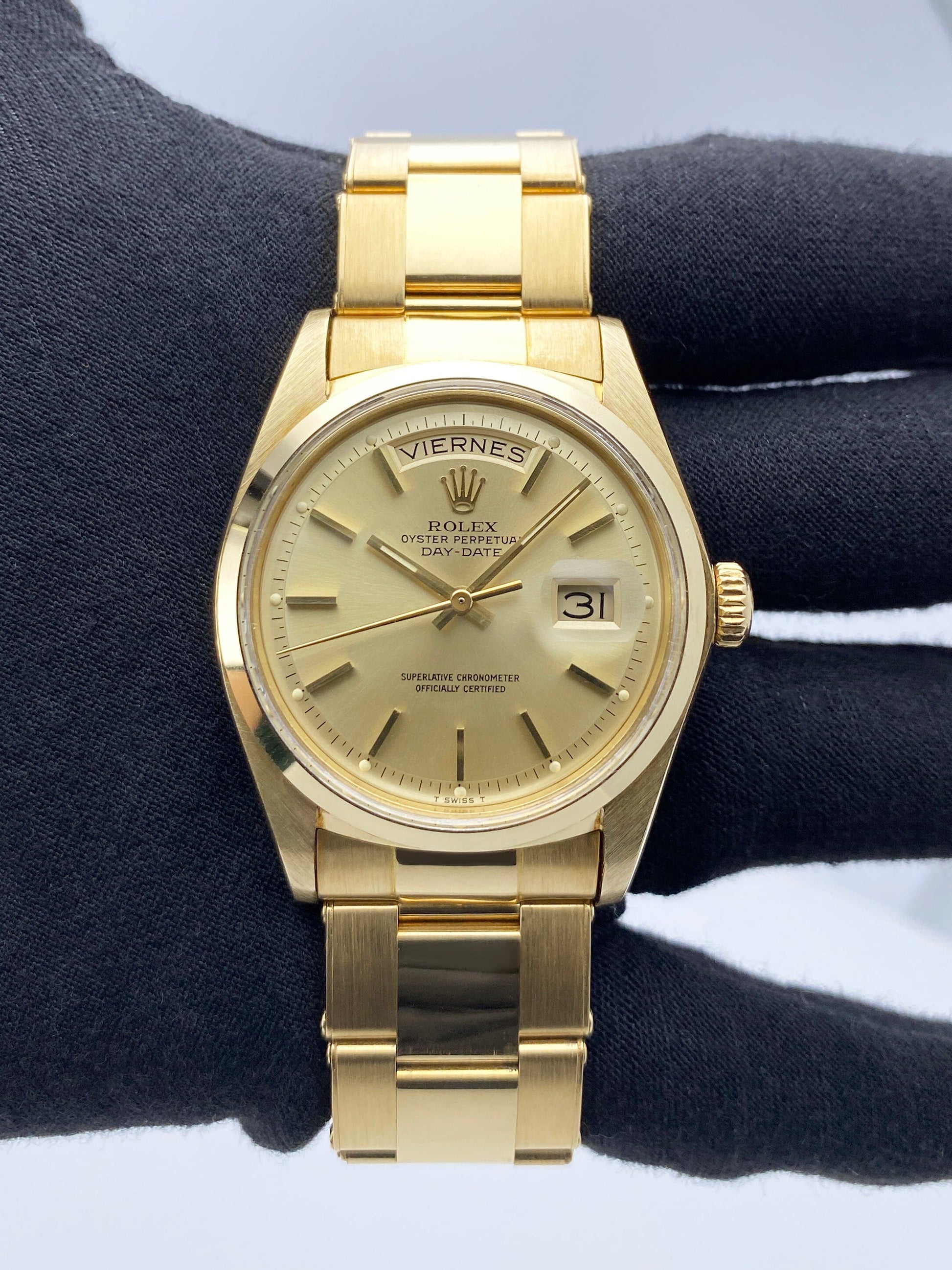 Rolex Day Date 1802 Champagne Dial Mens Watch Box Papers - Watches
