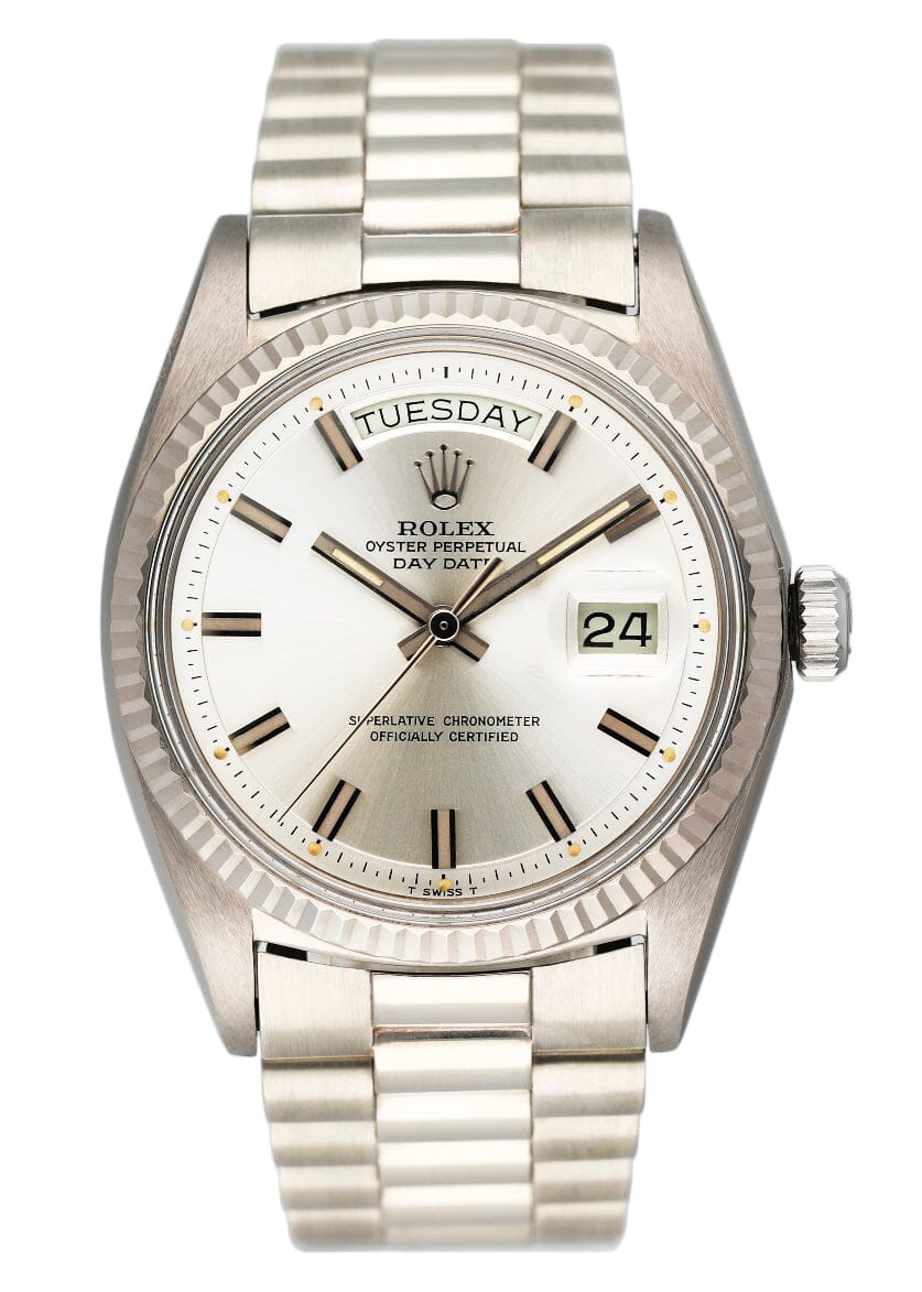 Rolex Day-Date 1803 Silver Dial 18K White Gold Mens Watch - Watches