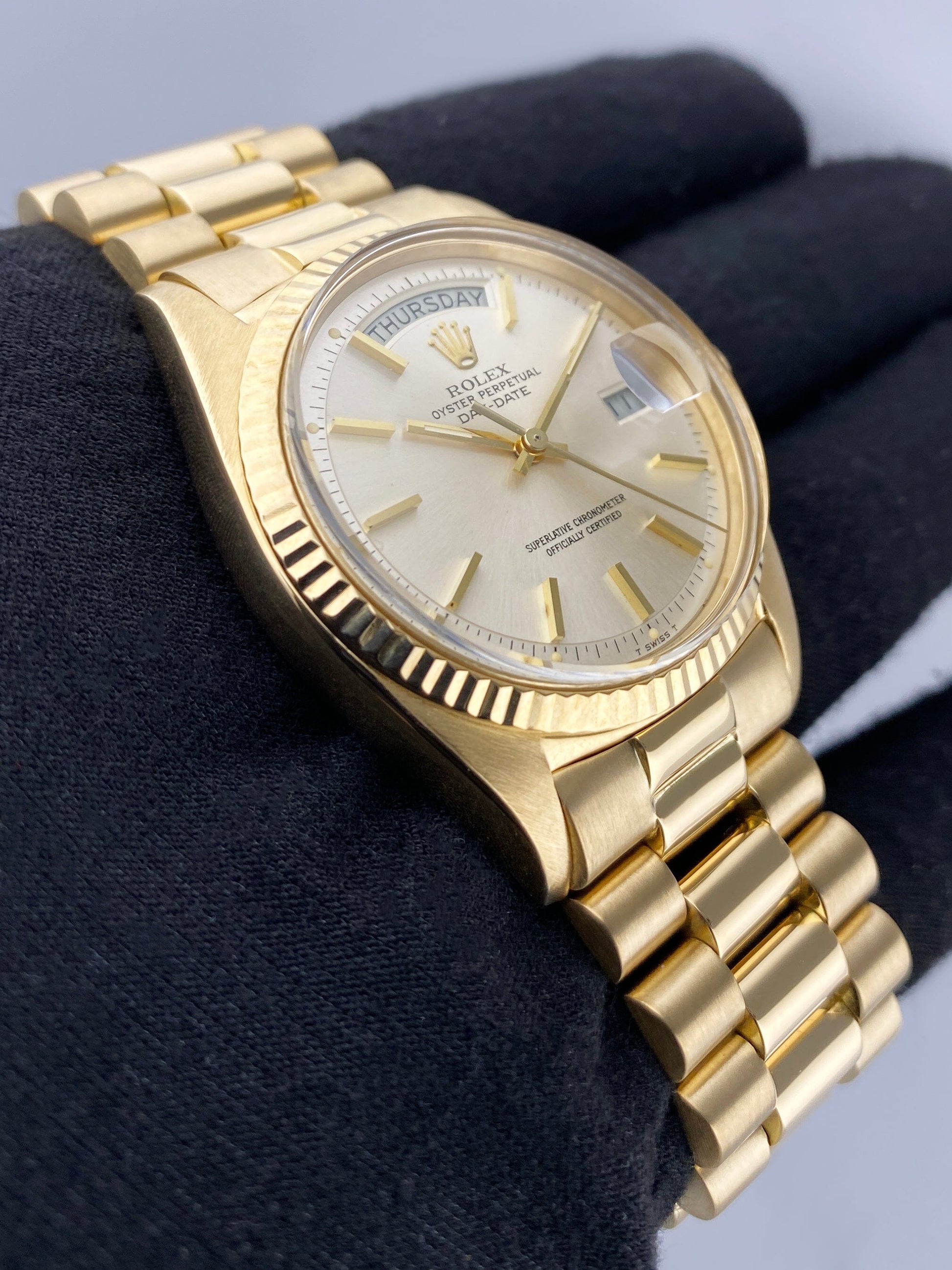 Rolex Day Date 1803 Silver Dial 18K Yellow Gold Mens Watch - Watches