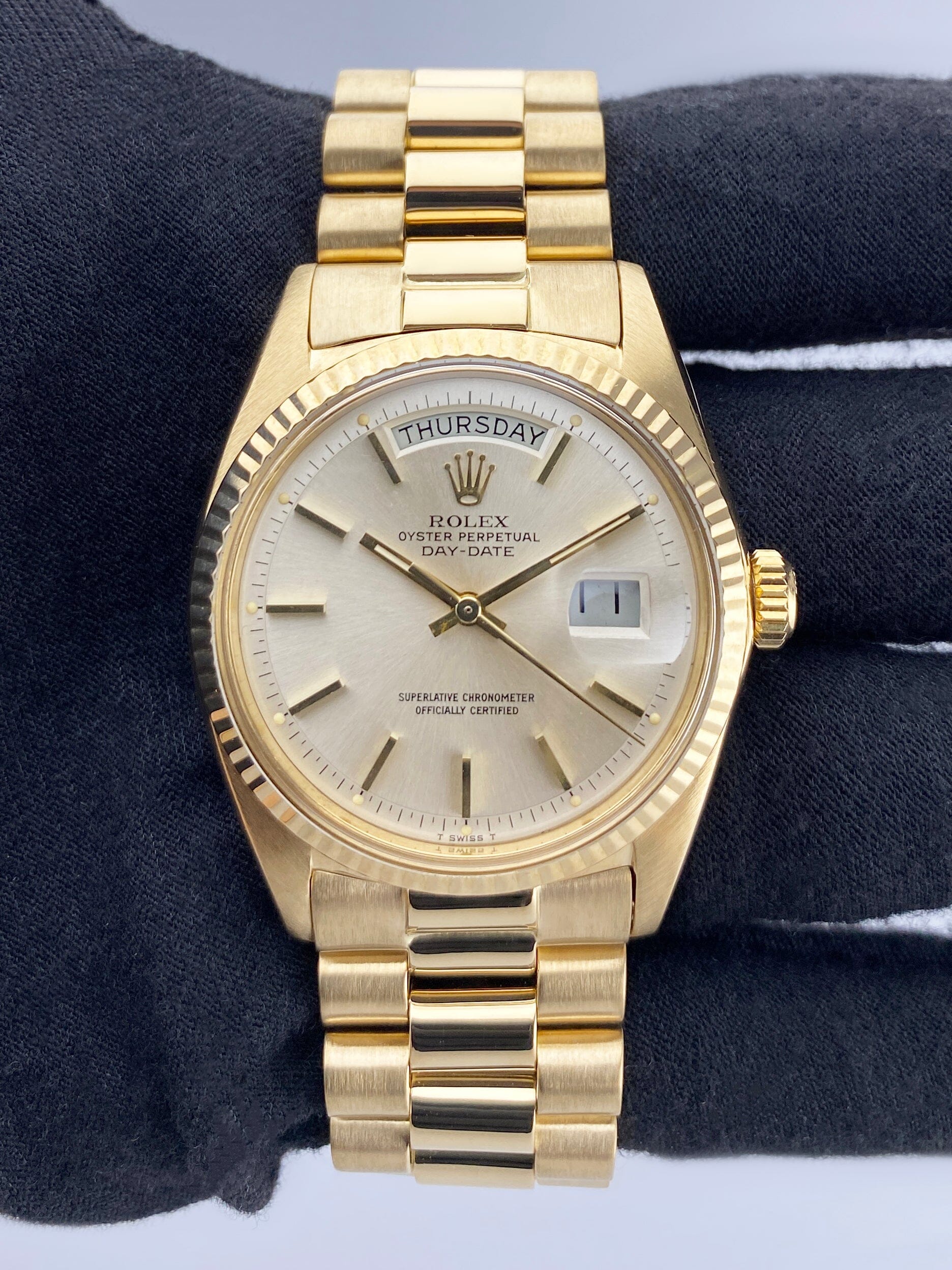 Rolex Day Date 1803 Silver Dial 18K Yellow Gold Mens Watch - Watches
