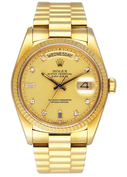 Rolex Day Date 18038 Diamond Dial Mens Watch - Virtual