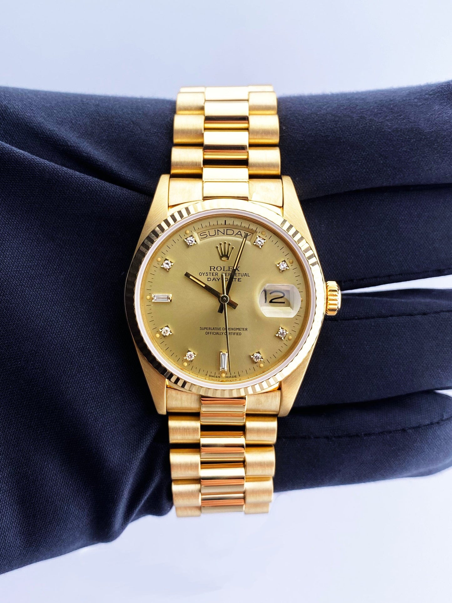 Rolex Day Date 18038 Diamond Dial Mens Watch - Virtual
