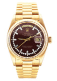 Rolex Day Date 18038 Diamond OxBlood Stella Dial Mens Watch - Watches
