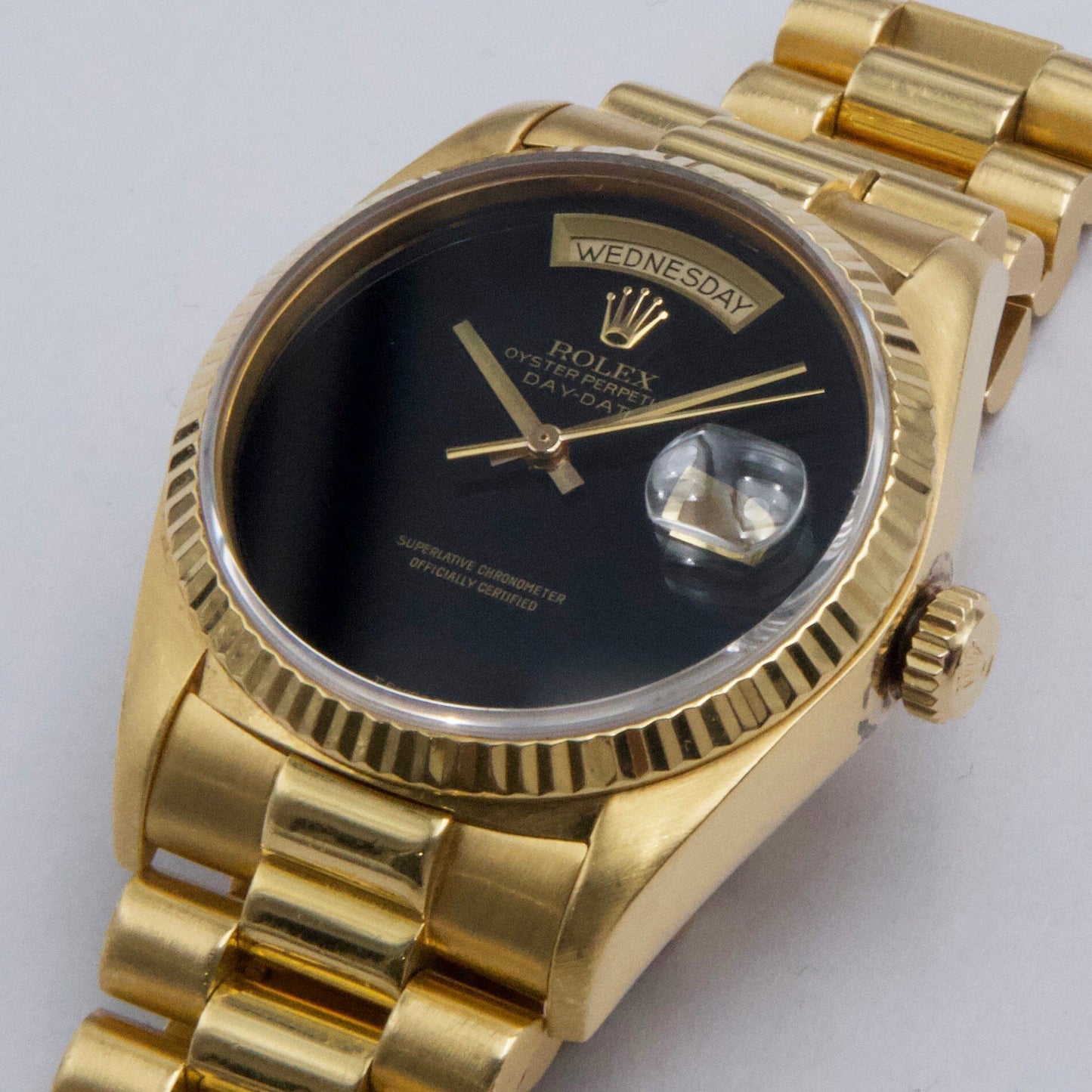 Rolex Day Date 18038 Onyx Dial Mens Watch Box Papers - Watches