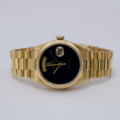 Rolex Day Date 18038 Onyx Dial Mens Watch Box Papers - Watches