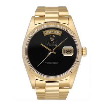 Rolex Day Date 18038 Onyx Dial Mens Watch Box Papers - Watches