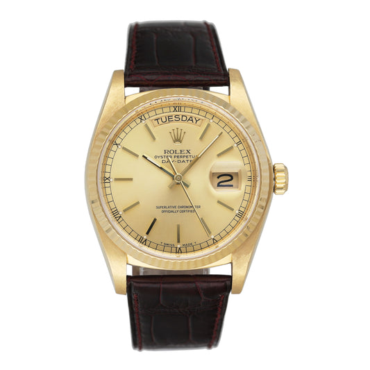 Rolex Day Date 18038 President 18K Yellow Gold Mens Watch
