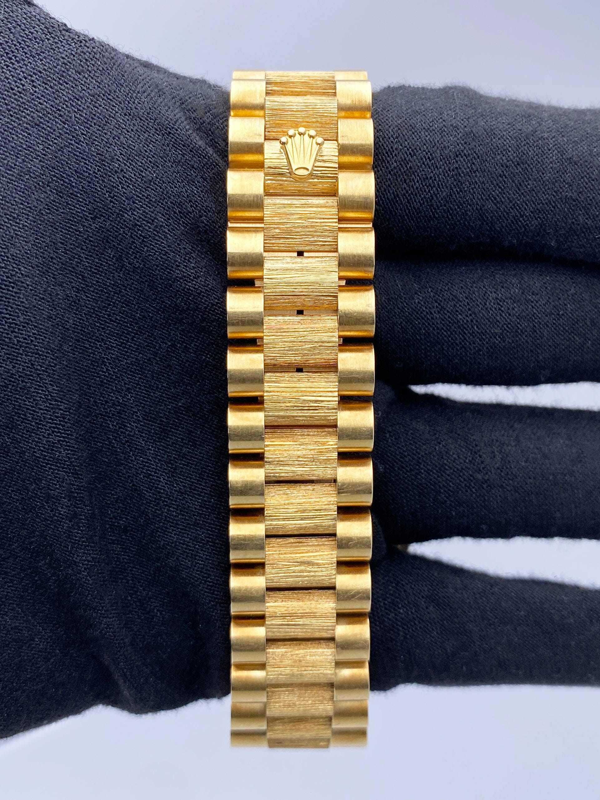 Rolex Day Date 18108 Diamond18K Yellow Gold Bark Finish Mens Watch - Watches