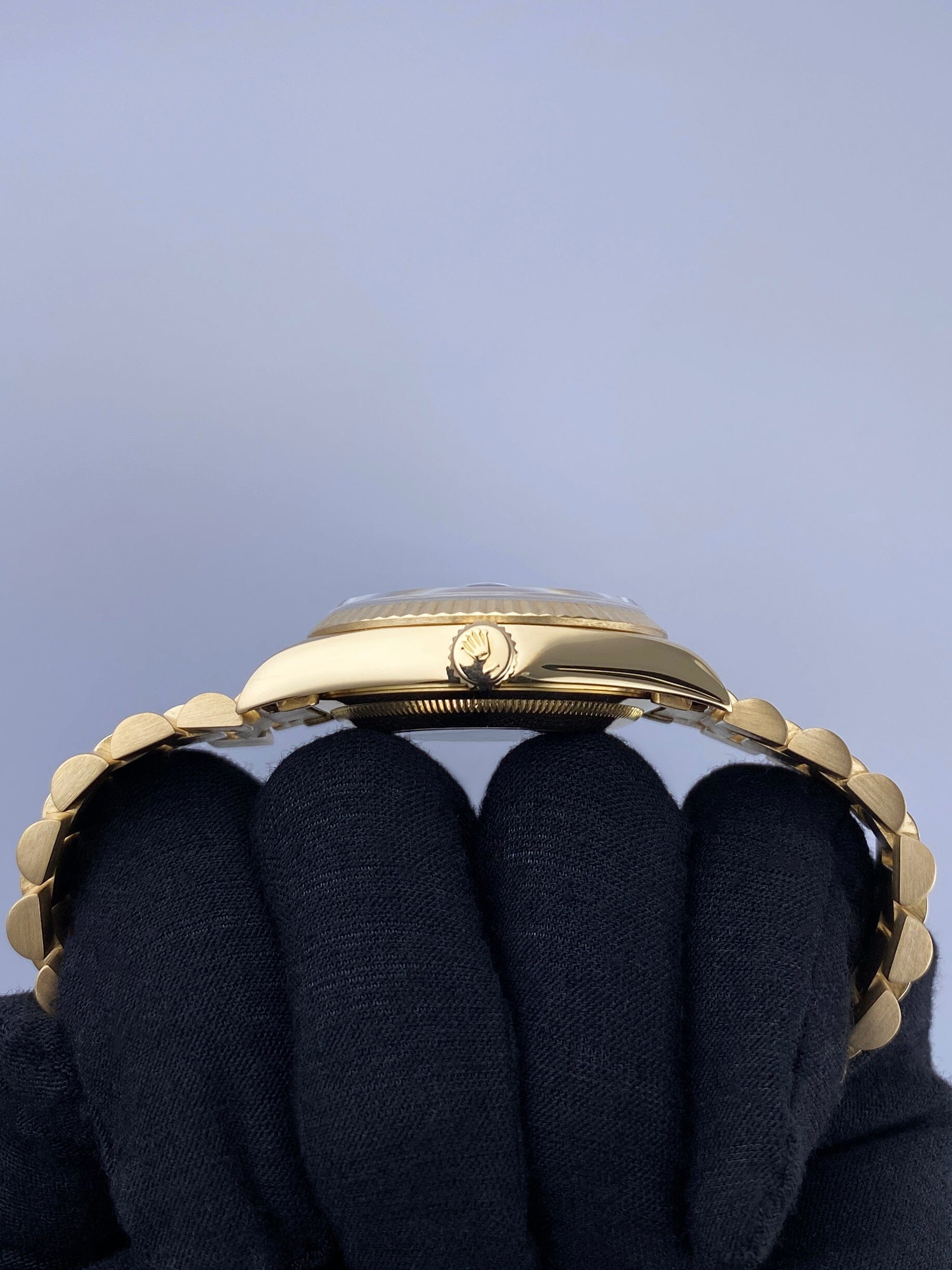 Rolex Day Date 18238 Blue Vignette Dial 18K Yellow Gold Mens Watch - Watches