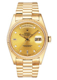 Rolex Day Date 18238 Diamond Dial Mens Watch