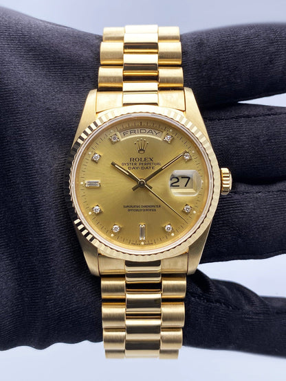 Rolex Day Date 18238 Diamond Dial Mens Watch