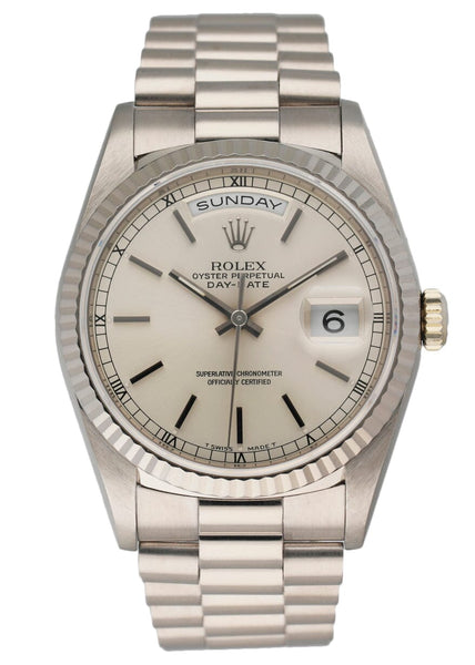 Rolex Day Date 18239 18K White Gold Men's Watch – Phigora