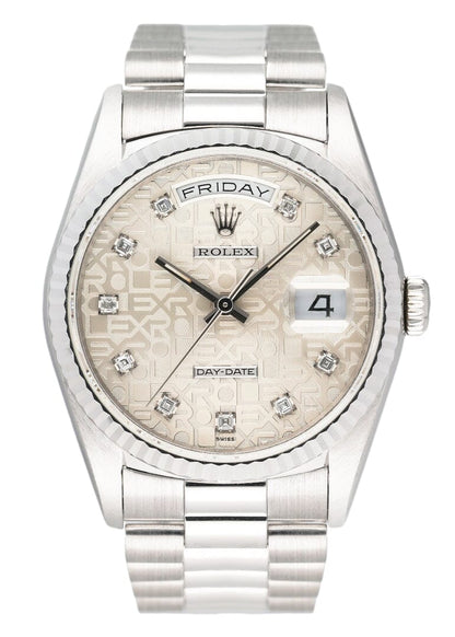 Rolex Day-Date 18239 Anniversary Diamond Dial Mens Watch Box Papers - Watches