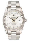 Rolex Day Date 18239 President 18K White Gold Diamond Dial Mens Watch - Watches
