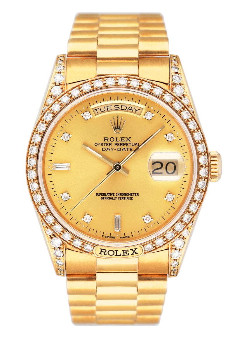 Rolex Day Date 18388 Diamond Dial 18K Yellow Gold Mens Watch - Watches